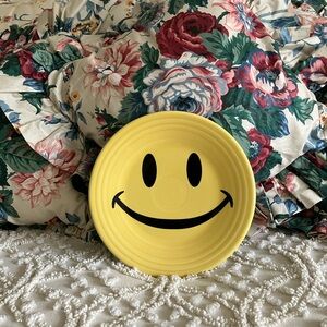 Fiestaware Yellow Smiley Face Plate